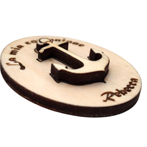 CALAMITA LEGNO PERSONALIZZATA CON ANCORA NOME FRASE SCRITTA PRIMA COMUNIONE BAMBINA BAMBINO NASCITA COMPLEANNO SEGNAPOSTO BOMBONIERA